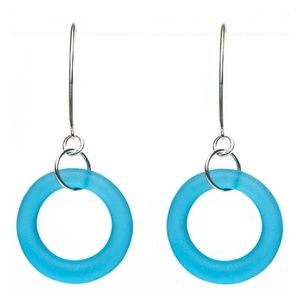 Smartglass Aqua Seaglass Earrings